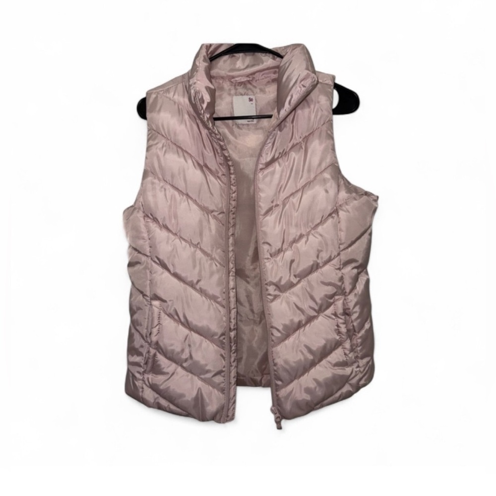 SO Trendy Soft Pink Quilted Chevron Puffer Vest size M